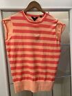 Fantastic Ted Baker Top Size 5(16) Peach And Pink Stripes.