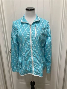 Ladies Izod XFG Performance Zip Water Resistant Golf Jacket Wind Breaker SZ L - Picture 1 of 12