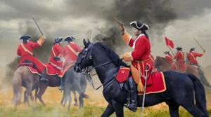 Strelets #238 Cavalleria britannica ""Guerra di successione spagnola"" 1/72 12 Montato in rosso - Foto 1 di 2
