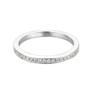 14K White Gold Lab Grown Diamond Wedding Band MZ2101 - Picture 1 of 6