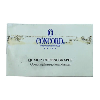CONCORD QUARTZ CHRONOGRAPH OPERATING MANUAL INSTRUCTION BOOKLET - Image 1 of 3
