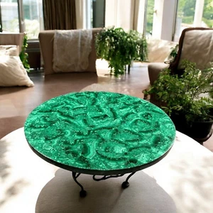 24" Elegant Malachite Stone Coffee Table – A Statement Piece for Luxury Interior - Picture 1 of 7