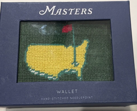 2023 Masters Golf Wallet Smathers and Branson Needlepoint Bifold Wallet Green Cover