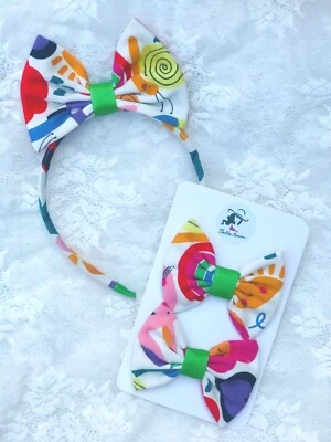 Bonito colorido Alice bandas laço grampos de cabelo crianças senhoras acessórios de cabelo moda - Imagem 1 de 4