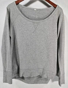 Lululemon 8 Women Pullover Sweater Gray Long Sleeve Scoop Neck Thumb Hole Raglan - Picture 1 of 9