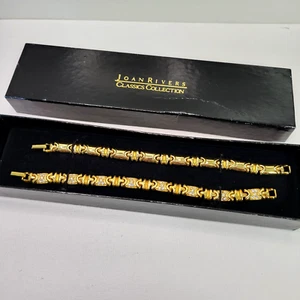 Joan Rivers Classic Collection Bracelet 2pc. Set Gold-tone 7.25" Rhinestones new - Picture 1 of 9
