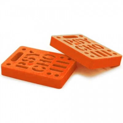 Vision Psycho Brand 1/2" STENCIL LOGO Dual Bolt Pattern Skateboard Risers ORANGE