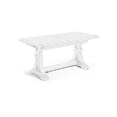 Extendable Rectangular Table Fratino Classic Arte Povera Matte White - Image 1 of 4