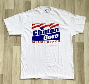 Vintage Bill Clinton & Al Gore Miami Beach Election Campaign T-shirt. Large - Picture 1 of 6