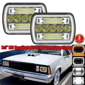 For Buick Century 1978-1981 7x6" 5x7" Chrome LED Headlight Hi/Lo DRL Turn Signal - Picture 1 of 12