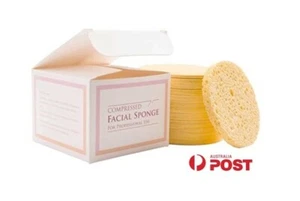 Compressed Facial Sponges, 100% Natural Cellulose for Facial Cleansing 50 pack - Picture 1 of 7