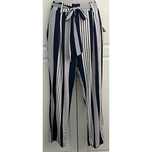 Altar'd State Blue/Ivory Striped Lightweight Pants Tie Waist Size M NWT - Picture 1 of 8
