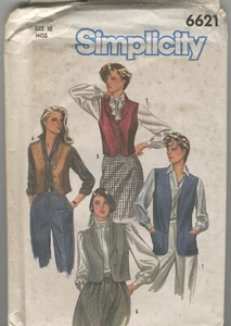 Simplicity 6621 Misses Vests Size 10 UNCUT FF - Picture 1 of 1