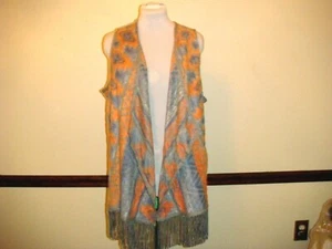 NWT.I.N.C International Concept Plus Size Printed Fringe Vest  2X .Orig.$109.00 - Picture 1 of 10