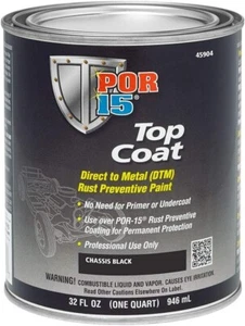 POR-15 45904 (Semi-Gloss Chassis Coat Black Top Coat Quart) - Picture 1 of 1