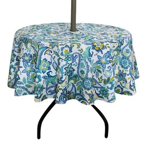 Outdoor And Indoor 60inch Round Tablecloth With Umbrella Hole And Zipper Waterpr - Picture 1 of 7