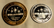 Stardust Hotel & Casino Silver Strike Set $10 & $7 Coin Token .999 Fine Silver