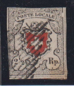 E2860: Switzerland #2 Used, Fine, Cut; CV $1600, SIGNED - Picture 1 of 2