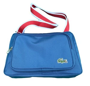 LACOSTE Horizontal Cross-over SHOULDER BAG Vintage L71 Casual 6 Petrol Blue NEW - Picture 1 of 12