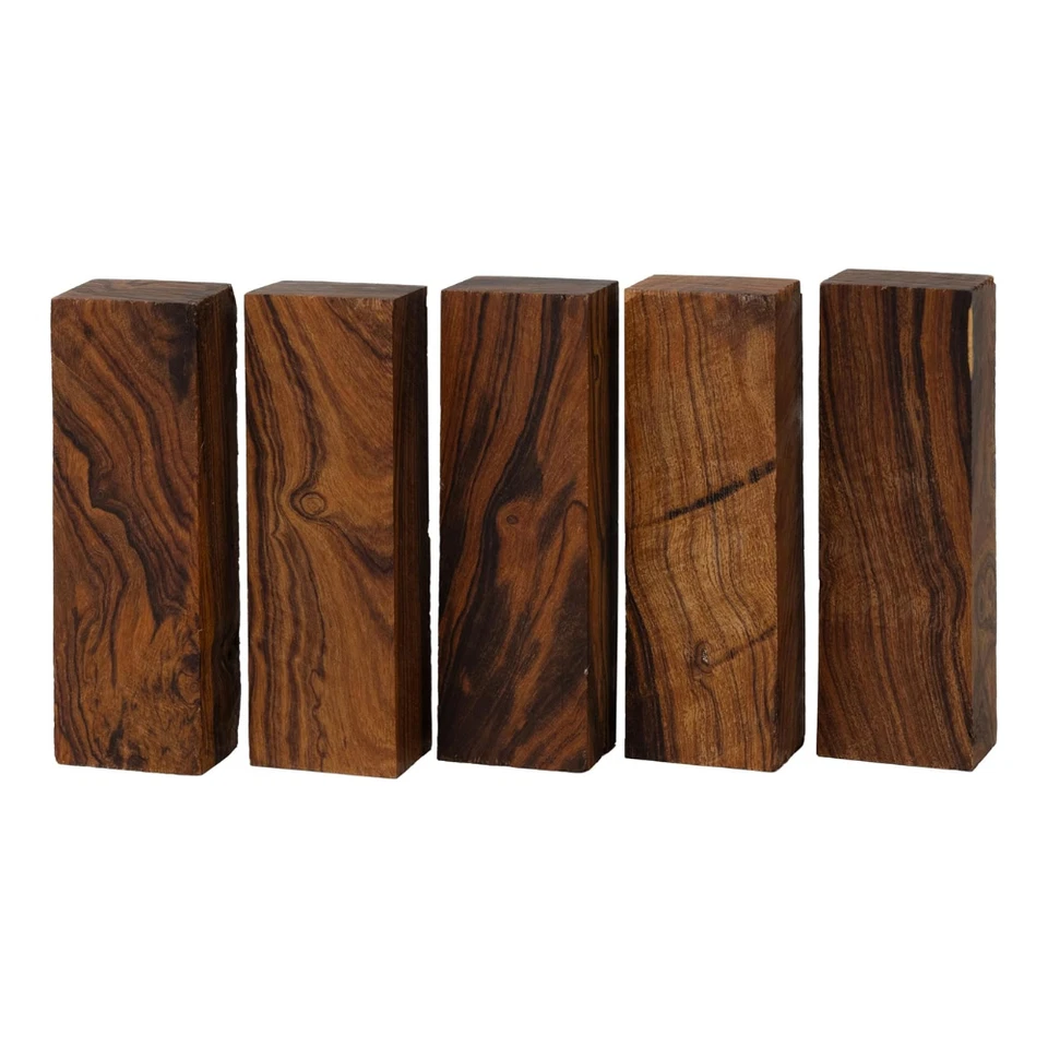 Madera dura exótica - Espacios en blanco de madera de hierro natural - 5 1/8 x 1 3/4 x 1 1/4 pulgadas - Paquete de 5 Foto 1 de 4