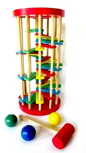 Traditional Real Wood Tower Toy, Children's Brain Development, Hand Coordination - Picture 1 of 4