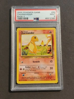 Pokemon PSA 9 CHARMANDER 69/130 - BASE SET 2 - COMMON NON HOLO - MINT  - Image 1 of 2