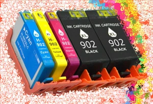 Tintenpatrone 5er Pack für HP 902XL Officejet Pro - 2 Schwarz 1 Gelb Cyan Magenta - Bild 1 von 1