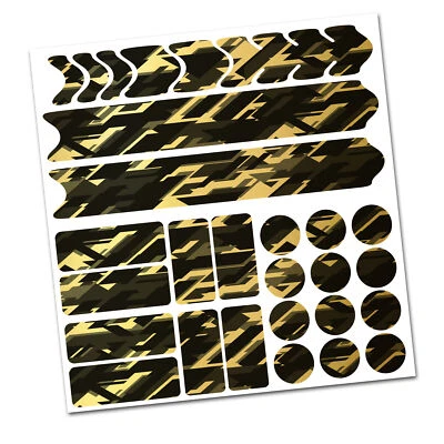 28 Teiliges Set Fahrrad Rahmen Schutzfolie Aufkleber MTB Future Gold Metallic V2