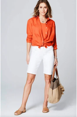 J. Jill ~ L ~ NUEVA Preciosa Camisa Relajada de Lino ~ Zinnia ~ Nueva con Etiquetas Foto 1 de 4