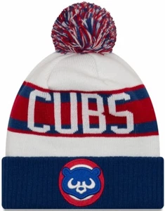 Chicago Cubs Pom Knit Hat Retro Cuffed - Picture 1 of 1