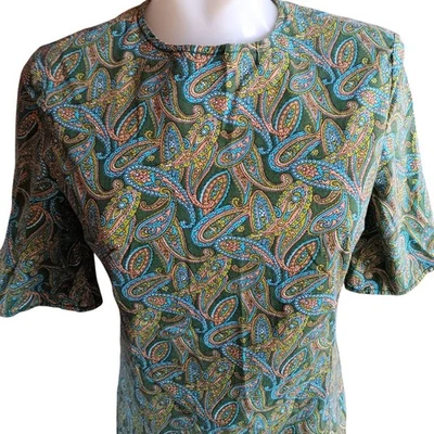 Vestido Vintage Pequeño 6 Años 60 Hecho a Mano 1 de 1 Vestido Estampado Paisley Tímido Niña Brady Foto 1 de 4