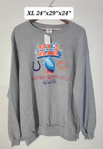 Felpa girocollo Indianapolis Colts 2007 SuperBowl grigia NFL uomo XL nuova con etichette NOS - Foto 1 di 4