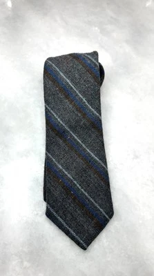 Corbata a rayas grises de mezcla de lana Kuppeheimer para hombre  Foto 1 de 3