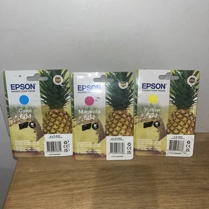 Lot De 3 Cartouches D’encre Pour Imprimante Epson Jaune Magenta Cyan - Imagen 1 de 3