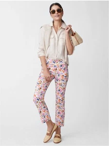 J. Mclaughlin pantaloni donna edera floreale pull on cropped taglia 12 - Foto 1 di 6