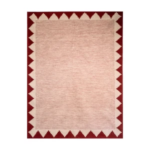 Red Kilim Wool Boho Rug Handmade Moroccan Oriental Rug Vintage Southwest Border - Picture 1 of 4