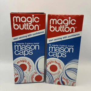 Magic Button Mason Einmachglas Kappen, Vintage, ungeöffnet - 2 Stück - Bild 1 von 3