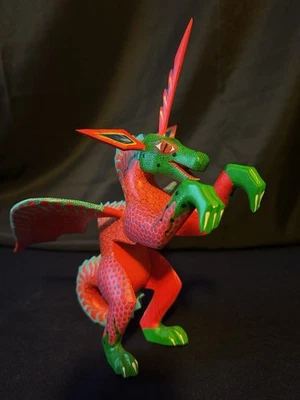 Oaxaca Mexicana Madera Talla Arte Popular Alebrije Dragón Jesús Hernández Foto 1 de 4