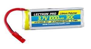 Common Sense RC 3.7V 1000mAh 30C Lipo Lectron Pro Battery JST - Picture 1 of 1
