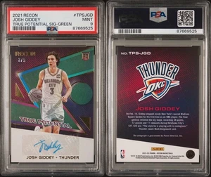 Josh Giddey 2021-22 Panini Recon True Potential Rookie RC Auto Green 3/5 PSA 9 - Bild 1 von 3