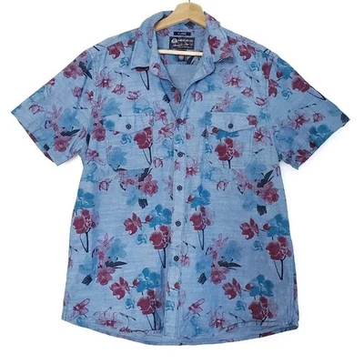 Camisa American Rag tamanho XL floral manga curta com botões casual ajustada preppy - Imagem 1 de 4
