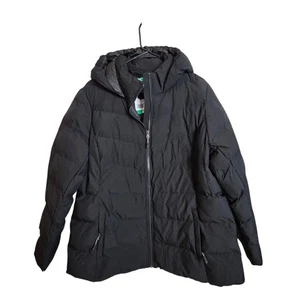32 Degrees Heat Womens Black Hooded Puffer Jacket Size XL Insulated Winter Coat - Picture 1 of 12