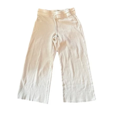 MATE The Label Ivory Cream Waffle Knit Womens Small Wide Led Thermal Pants - Image 1 of 4