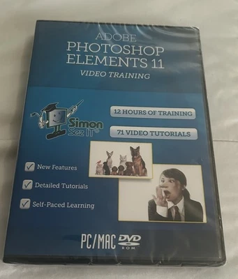 Adobe Photoshop Elements 11 Video Training DVD-ROM PC/Mac 2012 Simon Sez IT New - Image 1 of 3