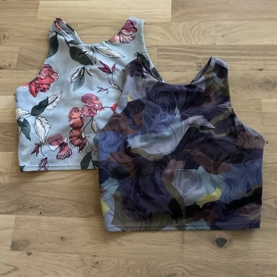 Sujetador Athleta Conscious Crop DOS Tops Floral Talla Mediana Atletismo Gimnasio Entrenamiento Foto 1 de 4