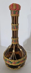 Vintage Large Blown Glass Scoubidou Handwoven-Spain 14"Hx5"D - Picture 1 of 5