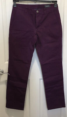 PANTALONES CHINOS BONOBOS LAVADOS - Púrpura Ciruela Oscura - Delgados RECTOS 32x32 32/32 Nuevos Foto 1 de 4