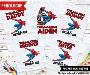 Spiderman Geburtstagsshirt, Spiderman Familienshirt, Superheld passend Geburtstag - Bild 1 von 6