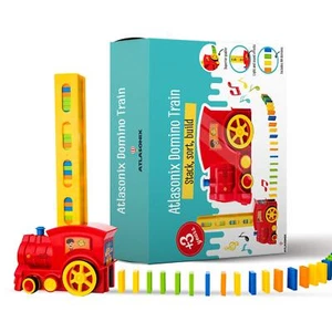 Domino Train Set - 80 Pcs Dominoes for Kids Domino Train Toy Machine - Prepar... - Picture 1 of 7