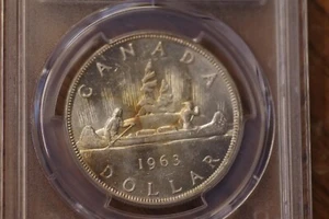 Canada 1963 Silver Dollar PCGS MS62 MS 62, BEAUTIFUL COIN! - Picture 1 of 5